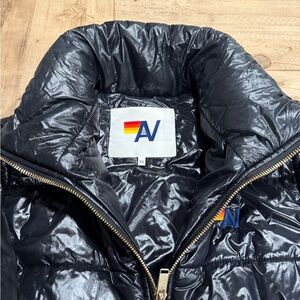 Aviator Nation Glossy Puffer Bolt Jacket